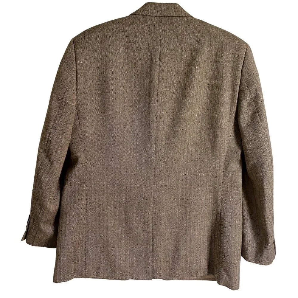 Izod Men's Brown Wool Blazer Jacket Two-Button Notch Lapel 42R